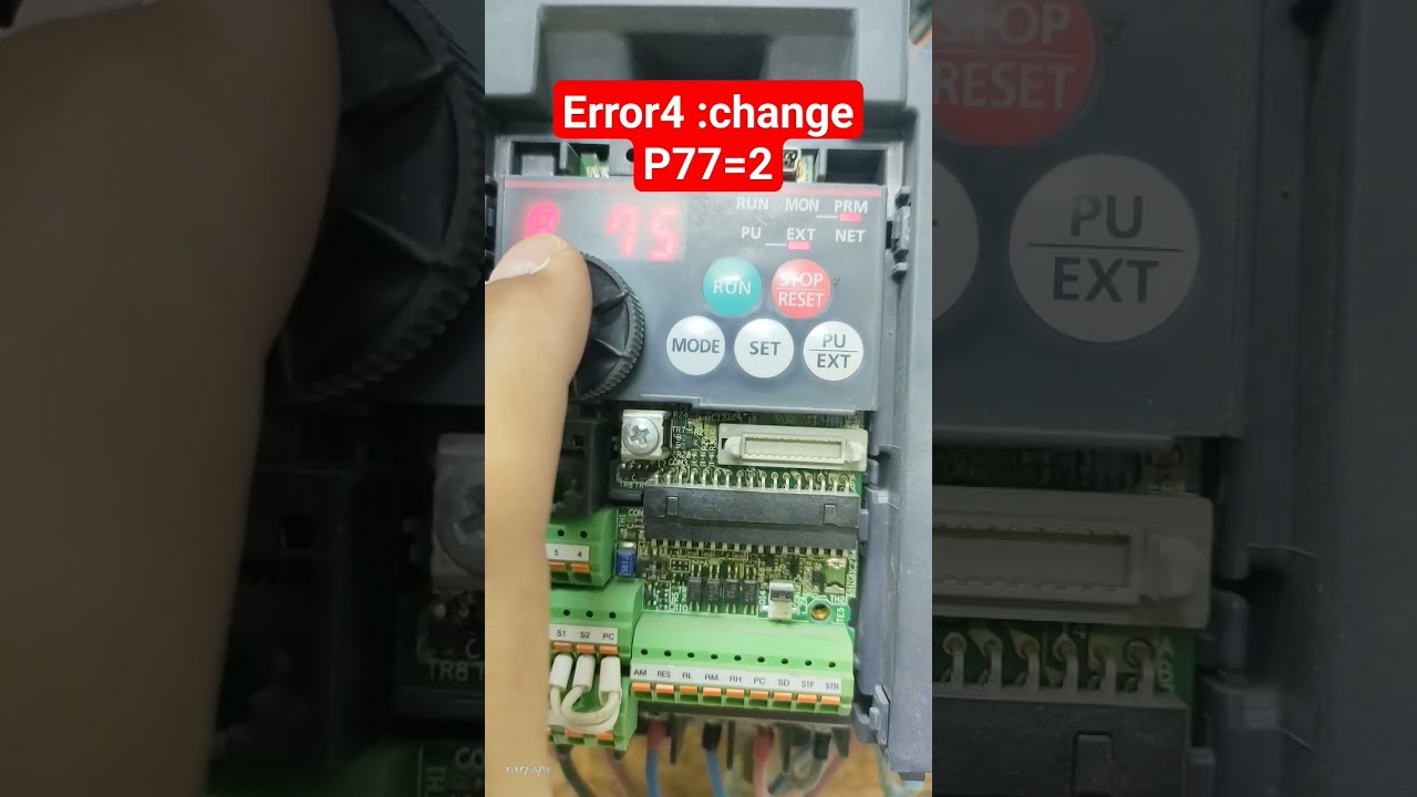 How to setup MITSUBISHI inverter FR-E700 error 4
