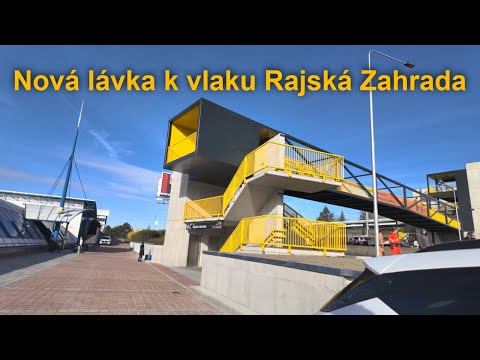 Nová lávka z vlakové zastávky Rajská zahrada na metro, 3.4.2024 | 4K 60p HDR