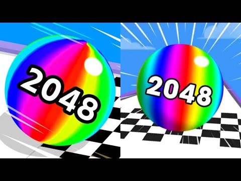 Ball Run 2048 vs Ball Road 2048 All Levels Gameplay Android, iOS