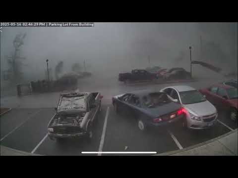 Inside of EF3 Tornado in St. Louis, Missouri - May 16, 2025 CCTV