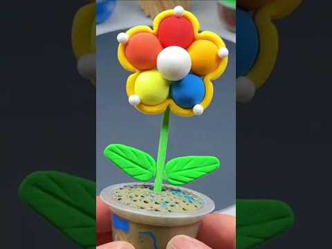 colourful clay flower tutorial ❤️😜#clayclay #diy #colourful flower