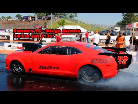 Camaro TS - Diego Busato - 402m em 7.3s e belissimos pegas na categoria!