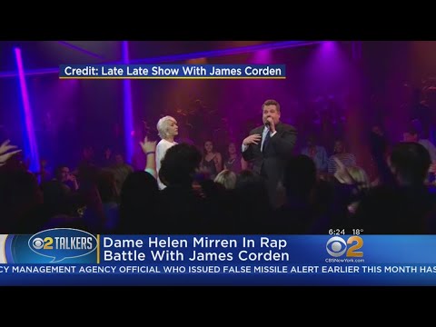 Dame Helen Mirren In Rap Battle With James Corden