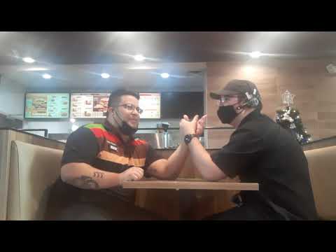 arm wrestling coworker at burgerking #burgerking #armwrestling