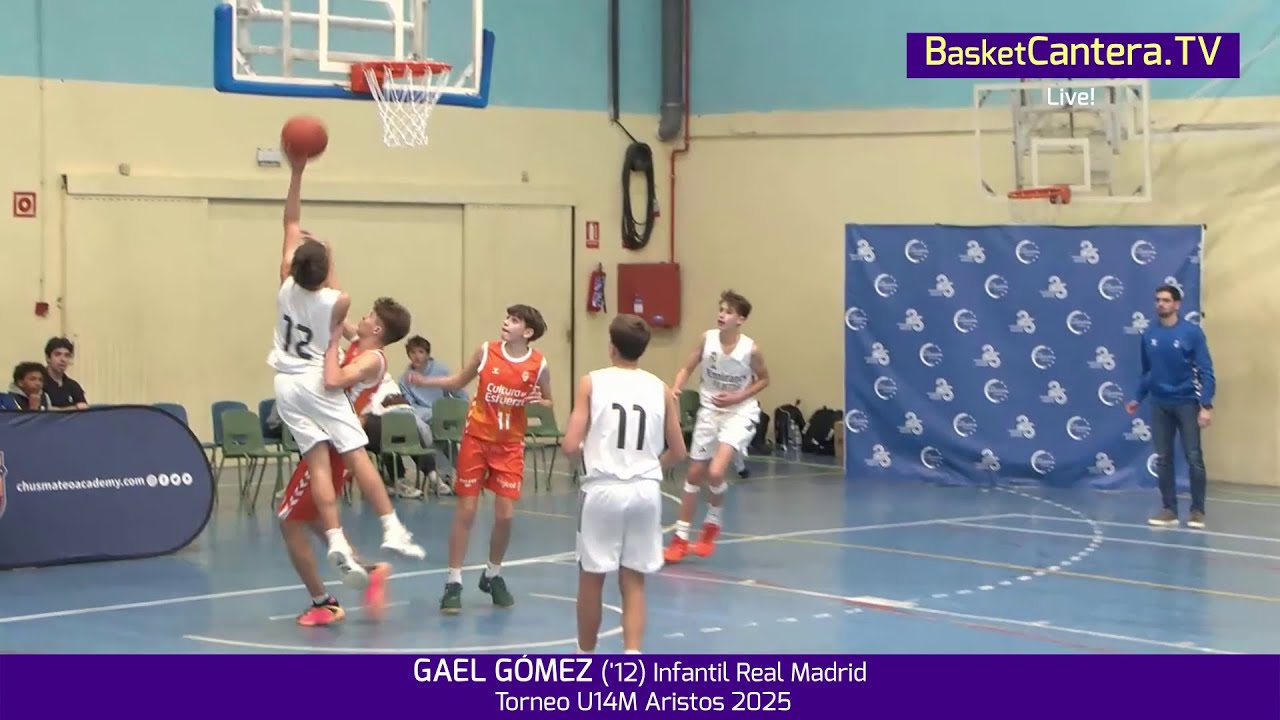 GAEL GÓMEZ ('12) Infantil Real Madrid: 30 puntos y 35 VAL. en Final Torneo U14M Aristos 2025
