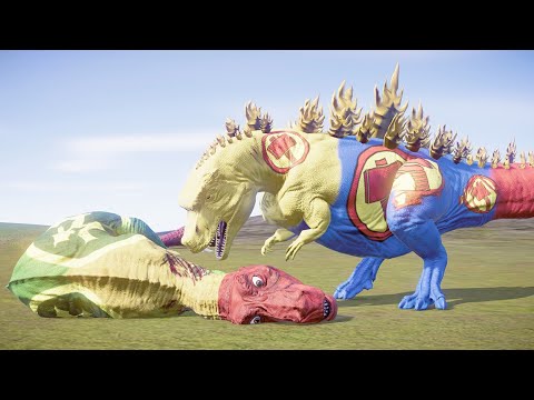 Thor Godzilla, Flash Indominus Rex Vs all Giant Carnivore Dinosaurs - Jurassic World Evolution