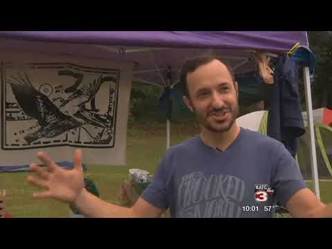 People camping at Black Pot festival, rain or shine