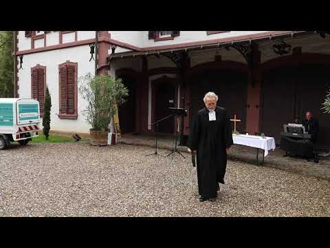 Gottesdienst im Freien am 16 Mai 2021 in Birkenau im Schlosspark