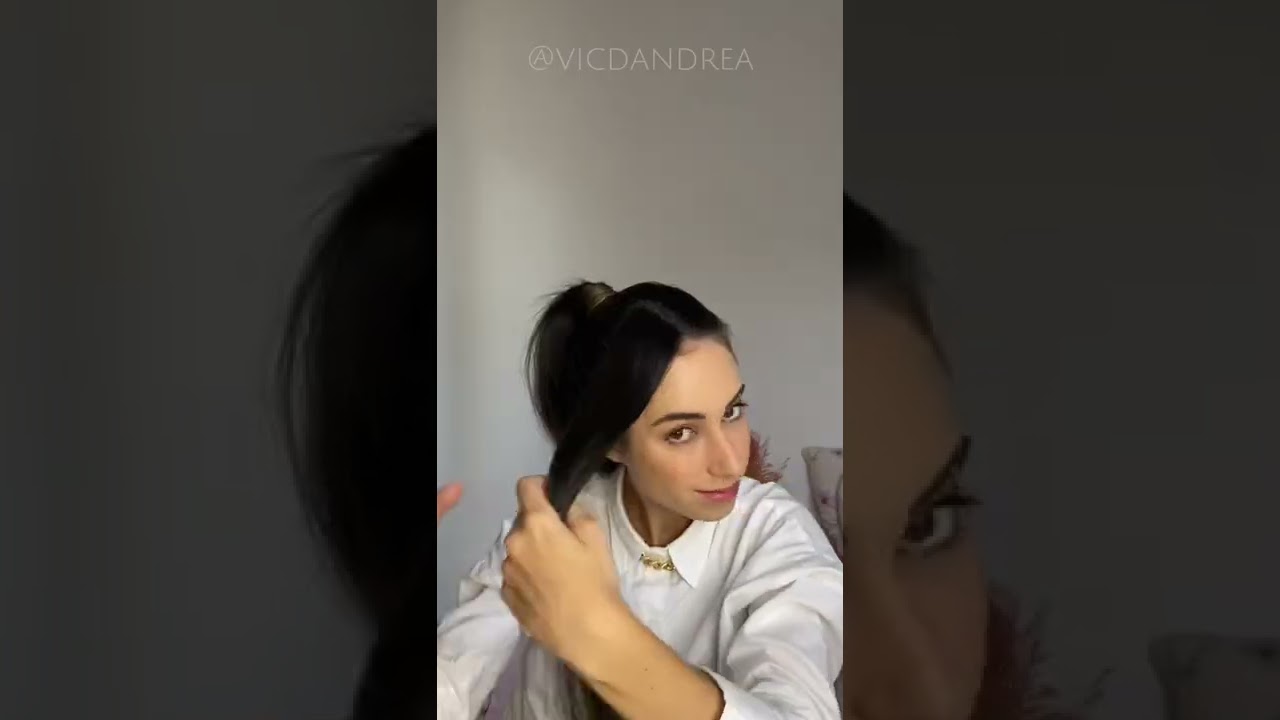 Tutorial do rabo de cavalo dividido!  #penteadorapido #penteadofacil #penteabo #cabelopreso