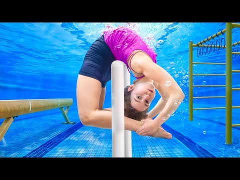 I Turned My Pool into a Gymnastics Gym!