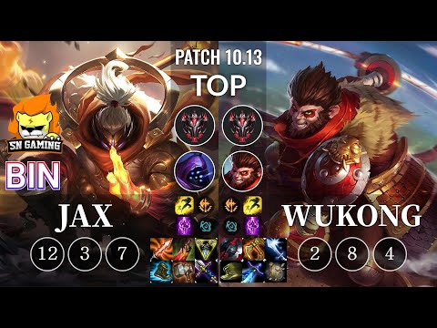 SN bin Jax vs Wukong Top - KR Patch 10.13