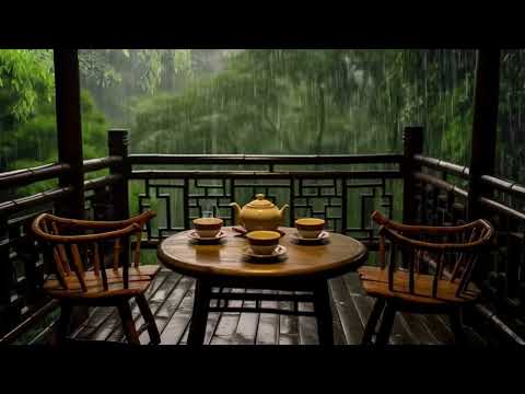 More Calm When Immersing in Balcony Ambience with Heavy Rain - Sleep Better When the Storm Hits