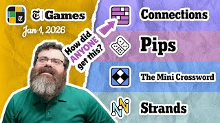 NYT Connections, Pips, Mini Crossword, and Strands | Jan 1, 2026