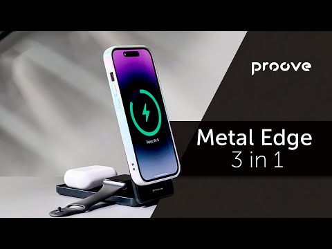 Бездротова зарядка Proove Metal Edge 3 in 1 Black: Елегантність та Функціональність в Одному Пристрої