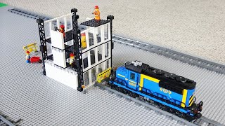LEGO Train Crash into Skyscraper