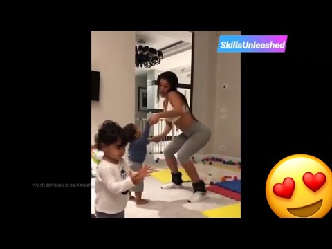 Ronaldo's girlfriend Georgina Rodriguez cute dance and exercise with children 😍