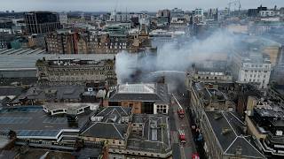 Drone footage shows aftermath after vape shop explosion in Glasgow | SWNS