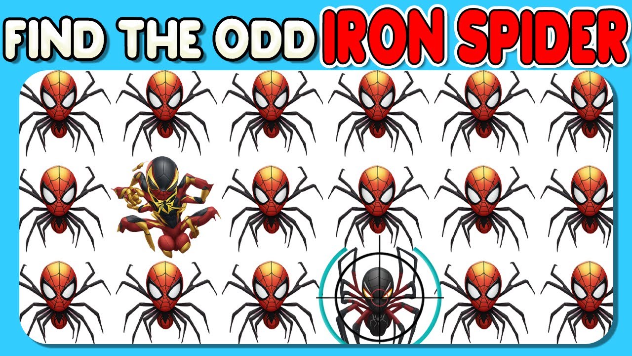 Find the ODD IRON SPIDER - Spider-Man– Marvel Spider-Man 2 Game Edition Quiz - 60 puzzles for GENIUS