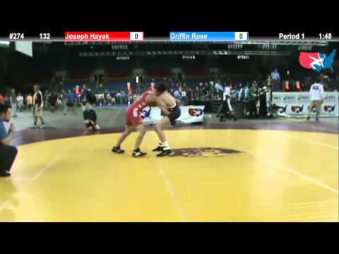 Fargo 2012 132 Round 1: Joseph Hayek (Nebraska) vs. Griffin Rose (Illinois)