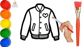 How to Draw jacket drawing, Painting and Coloring for Kids & Toddlers | Draw, Paint and Learn