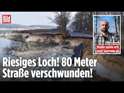 SCHOCK IN COESFELD. Monster-Loch reißt Straße 80 Meter weit auf