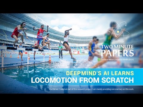 DeepMind's AI Learns Locomotion From Scratch | Two Minute Papers #190