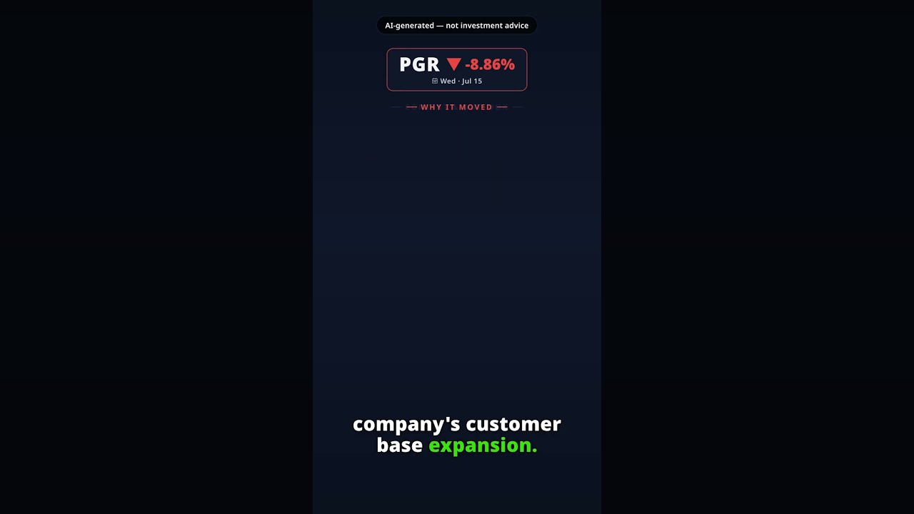 Why Is Progressive Stock Sinking Today? PGR -8.86% (Jul 15) — Q2 Earnings Disappointment