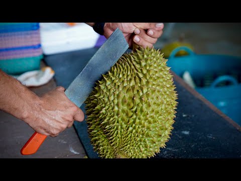 Giant Fresh Durian! Snake fruit, Rambutan From The Tree - Fruit Buffet