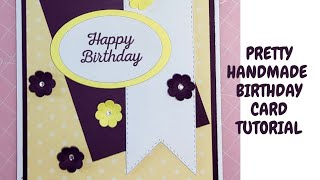 DIY Handmade Birthday Card Tutorial | Black Yellow & White Cardmaking Idea for Beginners