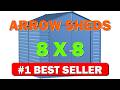 Arrow Sheds 8' x 8' Outdoor Steel Storage Shed Blue - B0CMV7K69G