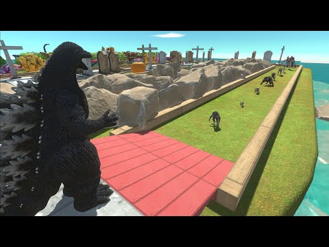HEISEI GODZILLA DESERT ISLAND DEATH RUN - Animal Revolt Battle Simulator