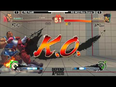 SSF4AE @ Defend the School - PIE PoeM (Balrog) vs RG MCZ Rico Suave (Abel, M. Bison)