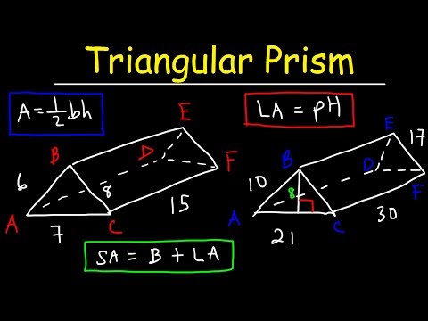 Part of a video titled Surface Area of a Triangular Prism - Lateral Area, Geometry - YouTube
