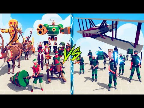 HOLIDAY FACTION vs NEW MODERN MILITARY TEAM - Totally Accurate Battle Simulator TABS