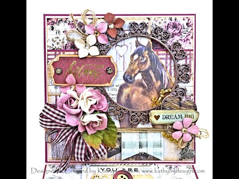 Prima Farm Sweet Farm Horse Themed Birthday Card Tutorial