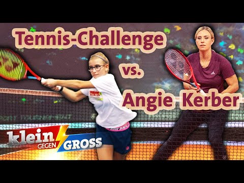 Angelique Kerber vs. Karlotta (12): Wer trifft mehr Tennisbälle ins Ziel? | Klein gegen Groß