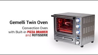 Gemelli Home Oven - Convection Oven with Built-In Pizza Drawer and Rotisserie