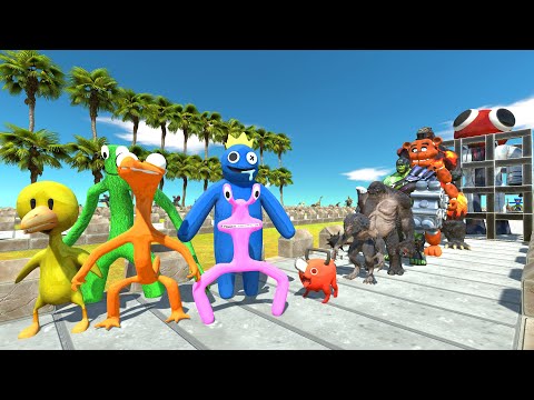 Rescue Rainbow Friends (Red) COCONUT DEATH RUN - Animal Revolt Battle Simulator