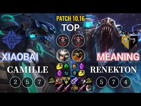 ES Xiaobai Camille vs GEN Meaning Renekton Top - KR Patch 10.16