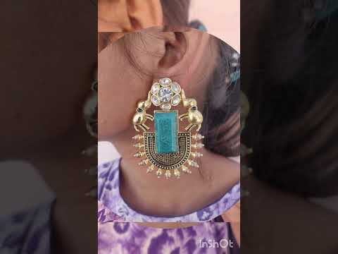 German Silver Premium Quality Silver,Golden or Black Plated Stone Work Designer Earring