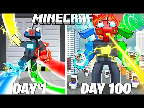 Elemental Cameraman Survives 100 Days in Hardcore Minecraft!