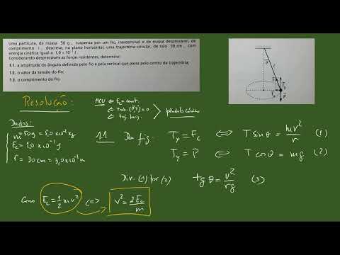011 exercício 11 Pêndulo cónico FÍsica 12º ano Preparação Prova de Exame