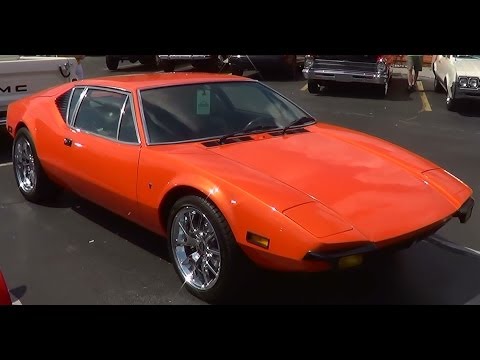 Orange DeTomaso Pantera at Car Show