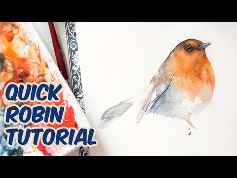 Full Robin Watercolor Tutorial - loose bird tutorial for beginners