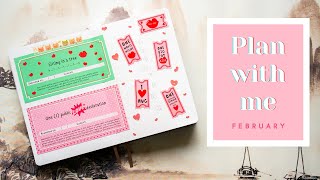 Plan with me  - February 2022 - Love Vouchers (Valentine's Day Theme)