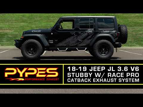 2018-21 Jeep Wrangler JL 3.6L V6 'STUBBY' Catback w/ Race Pro Muffler Exhaust Sound Clip