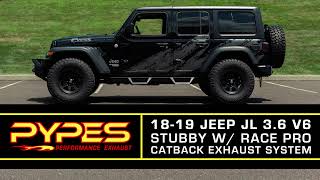 Stubby Cat-Back Exhaust System Fits Select Jeep Wrangler JL 2-Door/4-Door 3.6L V6 - Race Pro Muffler - video thumbnail 3