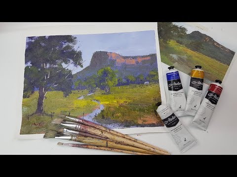 Learn To Paint TV E31 "Capertee Valley River" Acrylic Landscape Painting For Beginners