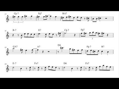 Lester Young - Almost Like Being In Love (Bb) Trancription