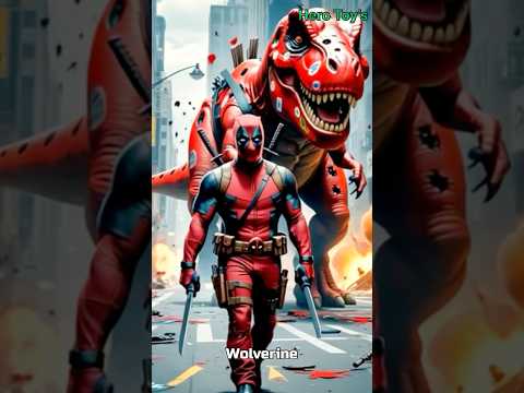 Deadpool & Wolverine With T-rex